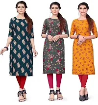 HIRLAX Kurtis for Women - Long Kurti for Women, Crepe Kurtis for Women Combo, Office Wear for Women, Ladies Kurtis, Casual Wear Straight Kurti for Girls-thumb1