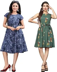 LAXMI Textile Women's Knee-Length Fit And Flare Dress (LAXTEXT-71-79-XL_Multicolor3_XL)-thumb1