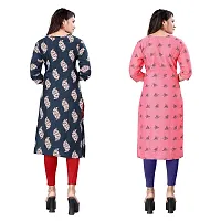 HIRLAX Kurtis for Women - American Crepe Printed Straight Kurti, Long Kurti for Women for All Use, Summer Choice, Formal Kurtis Regular Wear for Girls, Kurta Set for Women, Combo of 2 Kurtis-thumb3