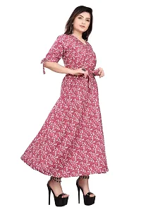 HIRLAX Gown for Women - Fancy Rayon Printed Long A - Line Anarkali Stitched Pink Gown for Girls, Suitable for Casual, Festival, Office Wear for Ladies-thumb2