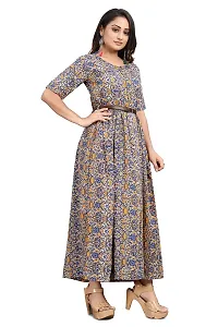 HIRLAX Kurtis for Women - Fancy Heavy Poly Crepe Printed Long A - Line Kurti with Belt for Girls, Perfect for Travelling, Shopping, Daily, Office, Holidays, Festival Wear for Ladies-thumb2