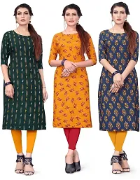 HIRLAX Kurtis for Women - Long Kurti for Women, Crepe Kurtis for Women Combo, Office Wear for Women, Ladies Kurtis, Casual Wear Straight Kurti for Girls-thumb1