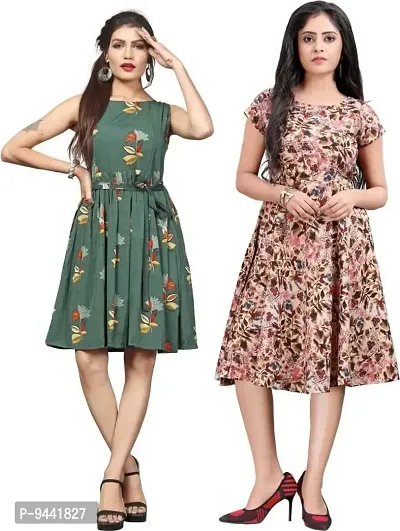 Buy Hirlax Short Dresses For Women - Crepe Printed Western Dress For Girls  Combo, Office Wear For Women, Ladies Dress, Dresses For Women, Summer  Frocks For Girls Online In India At Discounted