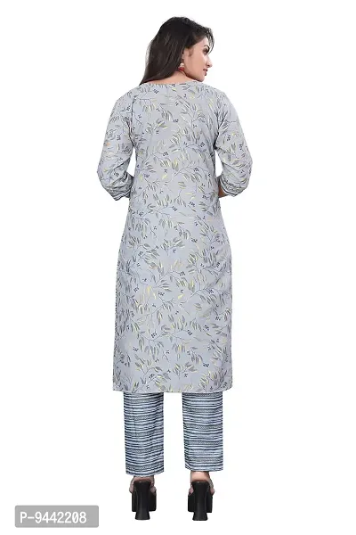 HIRLAX Kurta Set for Women - Women's Rayon Cotton Straight Kurta with Pant, Printed Kurta Pant Suit Set for Women, Casual & Occasion Wear, Regular, Office Wear for Girls-thumb2