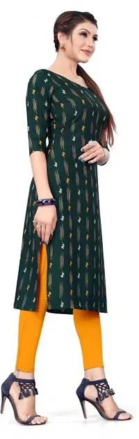 HIRLAX Kurtis for Women - Fancy Crepe Beautiful Printed Design Long Straight Combo of 3 Kurti for Girls, Perfect for Office, Casual, Festival Wear for Ladies(3 Combo)-thumb4