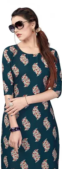 HIRLAX Kurtis for Women - Fancy Crepe Beautiful Printed Design Long Straight Combo of 3 Kurti for Girls, Perfect for Office, Casual, Festival Wear for Ladies(3 Combo)-thumb4