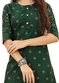 HIRLAX Kurtis for Women - Soft Cotton Foil Printed Long Straight Anarkali Style Kurtis for Girls, Suitable for Office, Festival, Regular Wear Kurti for Ladies-thumb4