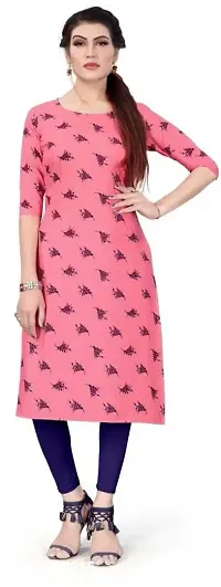 HIRLAX Kurti for Women - Fancy Straight Long Crepe Printed with Classy Design Ethnic Wear Kurtis, Perfect for Regular, Work, Travelling, Outing for Ladies-thumb3