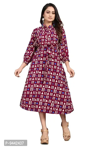 HIRLAX Gown for Women - Soft Rayon Printed A-Line Long Fancy Gown for Girls, Stitched Gown Suitable for Festival, Travelling, Holidays, Regular Wear for Ladies
