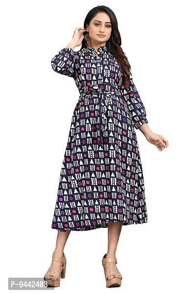 HIRLAX Gown for Women - Soft Rayon Printed A-Line Long Fancy Gown for Girls, Stitched Gown Suitable for Festival, Travelling, Holidays, Regular Wear for Ladies-thumb0