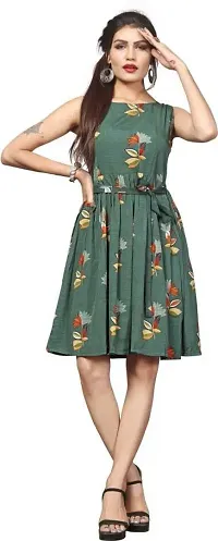 LAXMI Textile Women's Knee-Length Fit And Flare Dress (LAXTE-79-L_Multicolor4_L)-thumb1
