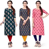 HIRLAX Kurtis for Women - Long Kurti for Women, Crepe Kurtis for Women Combo, Office Wear for Women, Ladies Kurtis, Casual Wear Straight Kurti for Girls-thumb1