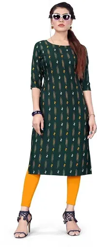 HIRLAX Kurti for Women - Fancy Straight Long Crepe Printed with Classy Design Ethnic Wear Kurtis, Perfect for Regular, Work, Travelling, Outing for Ladies-thumb2