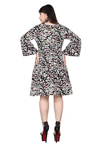 HIRLAX Dress for Women - Soft Rayon Floral Printed Mini Short Dress for Ladies, Western Beautiful One Piece Dress Suitable for Casual, Travelling, Outing, Shopping-thumb1