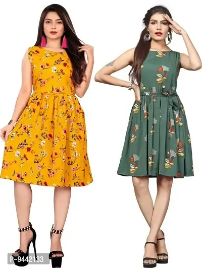 LAXMI Textile Women's Maxi Fit And Flare Dress (LAXTE-77-79-S_Multicolor36_S)