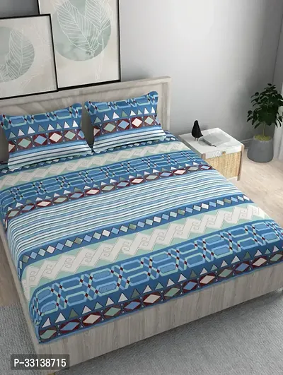 Classy Double Queen Bedsheet With 2 Pillow Covers-thumb0