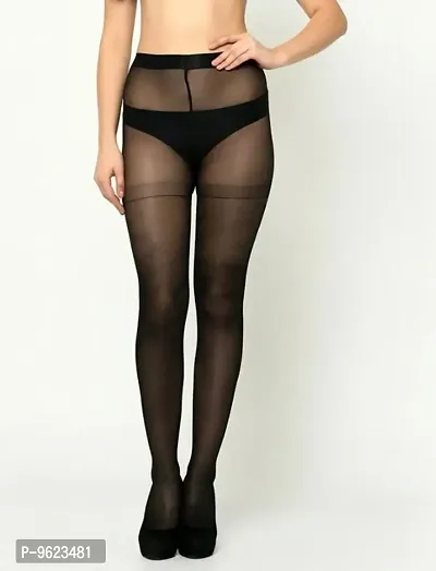 Sigma Womens/Girlss High Waist Pantyhose Sheer Tights Free Size Black Color Stockings-thumb0