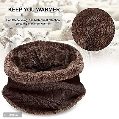 Mens Brown Woolen Cap with Neck Muffler/Neckwarmer-thumb4