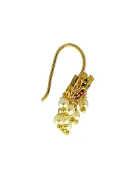 Stylish Half Moon Chand Shape Maharashtrian Traditional Press on Bugadi Upper Ear Clip on Gold Plated Earrings for Women and Girls-thumb4