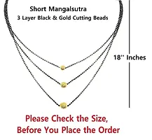Stylish 3 Layer Short Fancy Mangalsutra Black Beads Chain For Women-thumb2