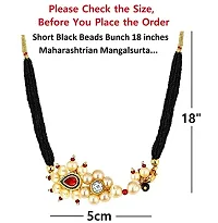 Stylish Maharashtrian Nath Black Beads Short Mangalsutra Traditional Marathi Jewellery For Women-thumb1