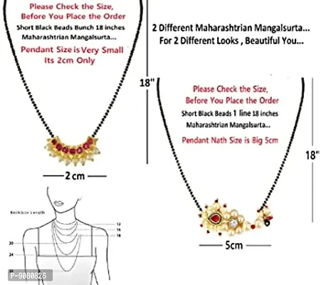 Stylish Maharashtrian Jewellery Traditional Marathi Nose Ring Mangal Sutra For Women-thumb2