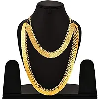 Stylish Gold-Plated Base Metal Necklace Set For Women And Girls-thumb1