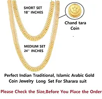 Stylish Traditional Chand Tara Coin Gold Plated Moon Star Necklace Jewellery Set For Women-thumb1