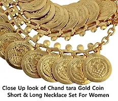 Stylish Traditional Chand Tara Coin Gold Plated Moon Star Necklace Jewellery Set For Women-thumb2