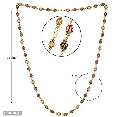Stylish One Gram Gold Plated South Indian Ball Beads Mala Chain Necklace For Women-thumb2