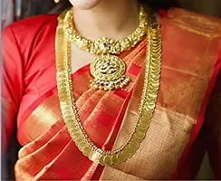 Stylish Laxmi Devi Coin Kasulaperu Traditional Temple Coin Jewellery God Lakshmi Coin Necklace Combo Set For Women-thumb1