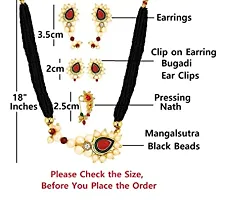 Stylish Maharashtrian Marathi Nath Mangalsutra Set With Earrings For Women-thumb1