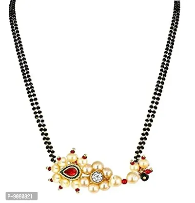 Stylish Maharashtrian Jewellery Traditional Marathi Nose Ring Mangal Sutra For Women