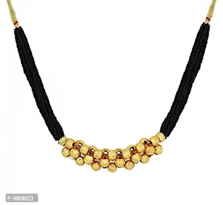 Stylish Traditional Ethnic Maharashtrian Jewellery Kolhapuri Saaj Mangalsutra Thushi Necklace Set For Women-thumb3