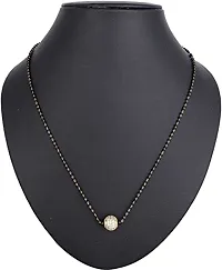 Stylish Ethnic Traditional Gold Plated Black Beads Tanmaniya Mangalsutra Pendant Necklace With Chain For Women-thumb1