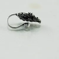 Stylish Oxidized Black Silver Metal Nose Pin Non Piercing Clip On Oxidised Nose Ring Stud For Girls And Ladies-thumb3