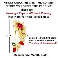 Stylish Maharashtrian Traditional Nath Nose Ring Without Piercing Marathi Nose Pin For Women -Maharashtrian Nath Without Piercing-thumb1