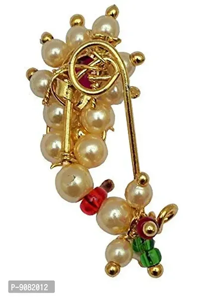 Stylish Maharashtrian Traditional Nath Nose Ring Without Piercing Marathi Nose Pin For Women -Maharashtrian Nath Without Piercing-thumb3