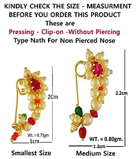Stylish Maharashtrian Traditional Nath Nose Ring Without Piercing Marathi Nose Pin For Women -Maharashtrian Nose Pin-thumb1