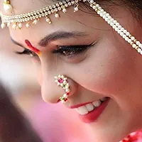 Stylish Maharashtrian Traditional Nath Nose Ring Without Piercing Marathi Nose Pin For Women -Maharashtrian Nose Pin-thumb4