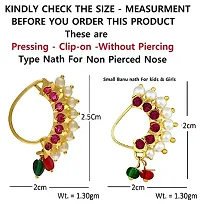 Stylish Small Maharashtrian Nath Adjustable Nose Ring Non Pierced Combo Set For Women And Girls-thumb1