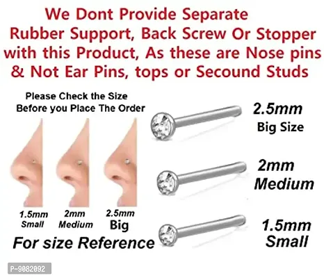 Stylish Big Size Combo Nose Pins Ring Studs With Piercing Body Nose pins For Women And Girls-thumb4