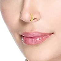 Stylish White Gold Plated Without Piercing Clip On Pressing Type Stud Nose Ring For Women-thumb2