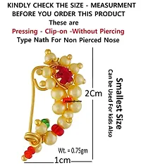 Stylish Small Maharashtrian Nath Adjustable Clip On Nose Ring Without Piercing For Women-thumb2