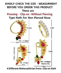 Stylish Maharashtrian Traditional Nath Nose Ring Without Piercing Marathi Nose Pin For Women -Maharashtrian Nose Ring-thumb1