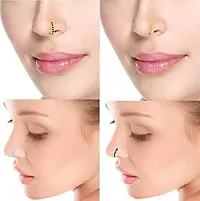 Stylish Nose pin Without Piercing Clip On Pressing Type Nath Nose Ring Pin Stud For Women And Girls -Nose Ring Without Piercing- 6 Pieces-thumb2