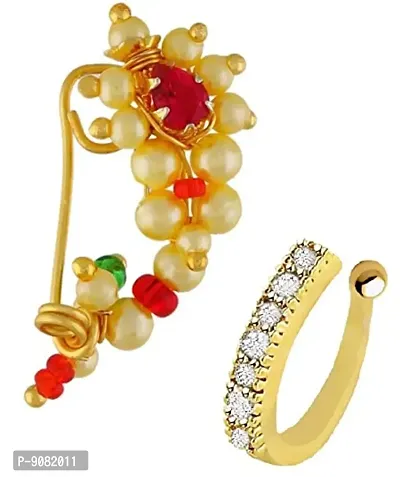 Stylish Maharashtrian Nath Clip On Nose Ring Without Piercing For Women