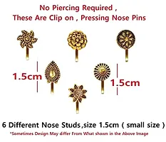 Stylish Press On Nose Pin Without Piercing Nose Ring Stud Gold Oxidised For Ladies And Girls-thumb1