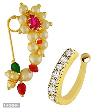Stylish Maharashtrian Nath Clip On Nose Ring Without Piercing For Women