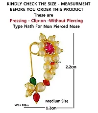 Stylish Maharashtrian Nath Clip On Nose Ring Without Piercing For Women-thumb3